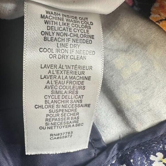 Laundry by Shelli Segal Pants Womens 10 Navy Floral Front Artsy Boho Cottagecore - Picture 8 of 8